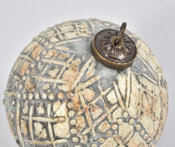 Sklenená guľa Bosco antik so vzormi strieborná 10 cm