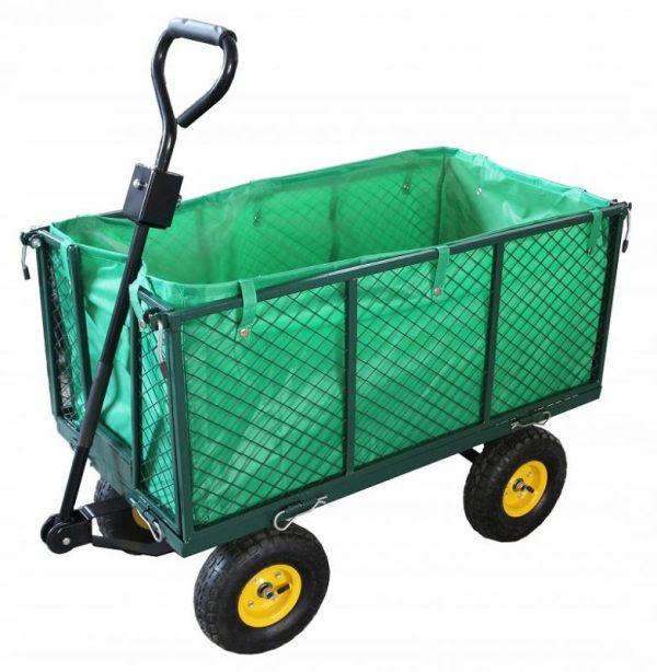 Záhradný prepavný vozík do 450 kg zelený