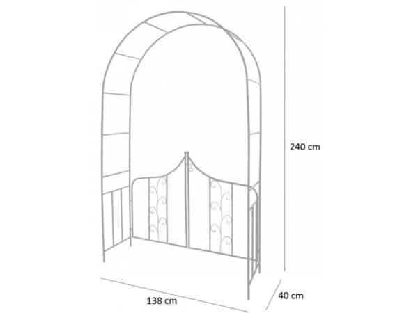 Záhradná pergola s bránkou 138 x 40 x 240 cm