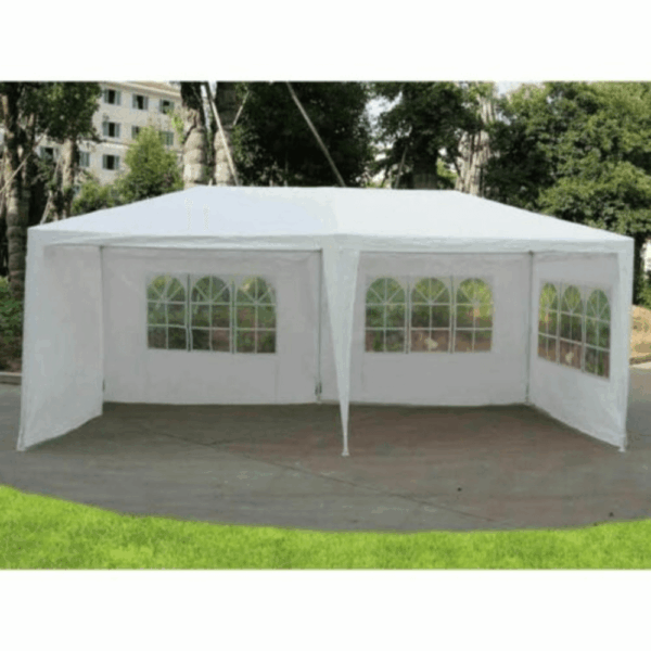 Záhradný párty stan, biela, 3x6 m, TEKNO TYP 2 + 6 bočných strán - Image 3