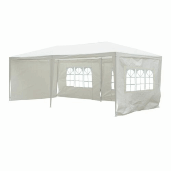 Záhradný párty stan, biela, 3x6 m, TEKNO TYP 2 + 6 bočných strán - Image 4
