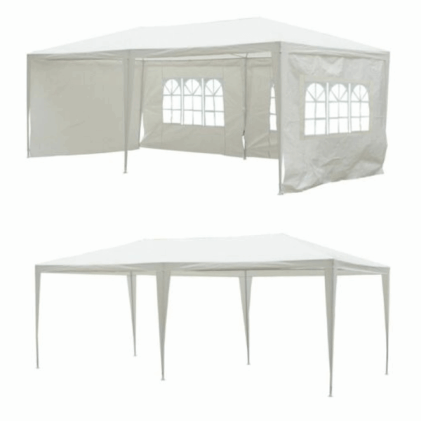 Záhradný párty stan, biela, 3x6 m, TEKNO TYP 2 + 6 bočných strán - Image 6