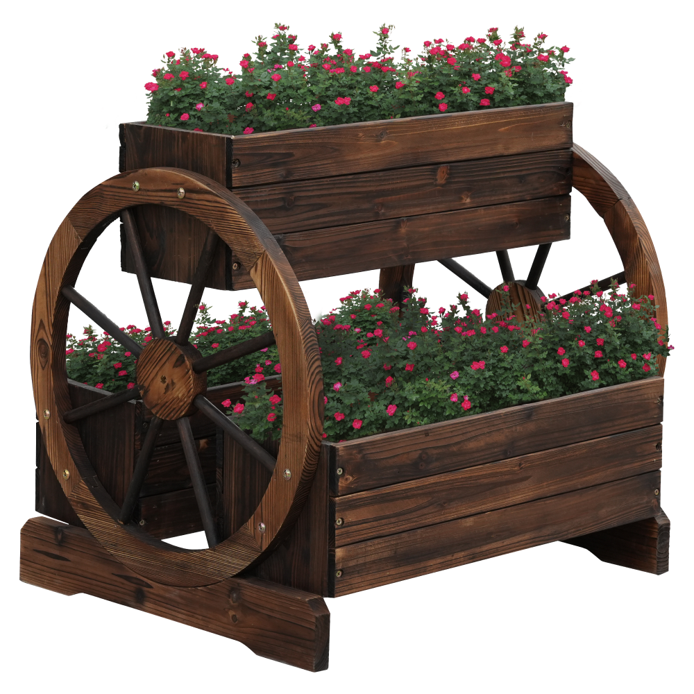 Drevený kvetináč, hnedá, SABA